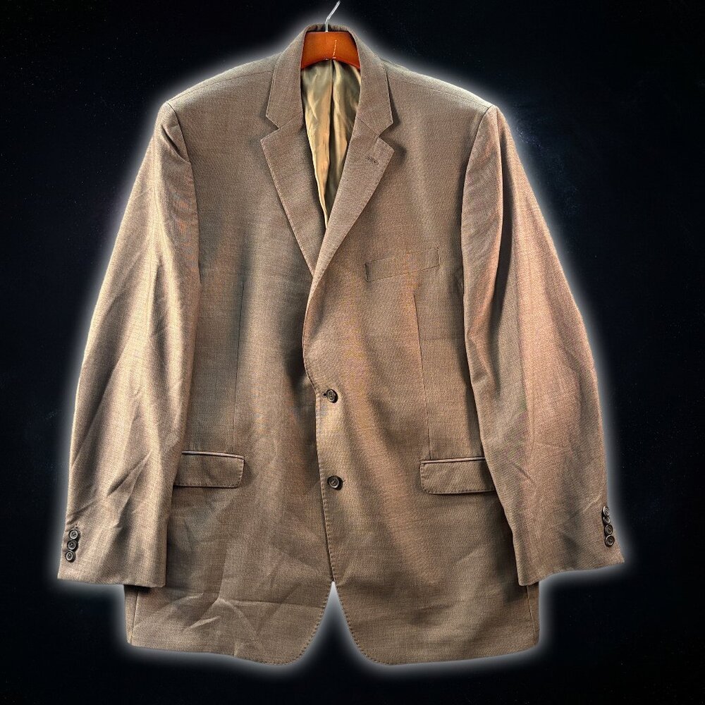 Lauren Ralph Lauren Slim Fit  Black Label Brown 100% Wool Suit Jacket Size 48L